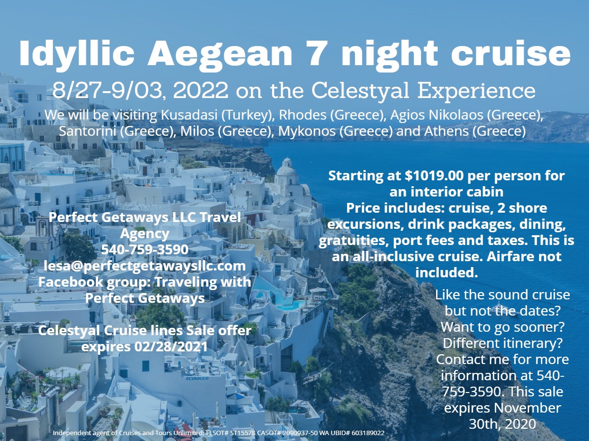 Idyllic Aegean 7 night cruise 2022